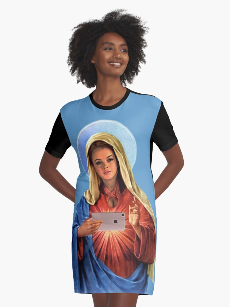 The Holy Black Instagram Holy Mother Lohan Instagram Live Graphic T Shirt Dress By Sameoldchic Redbubble