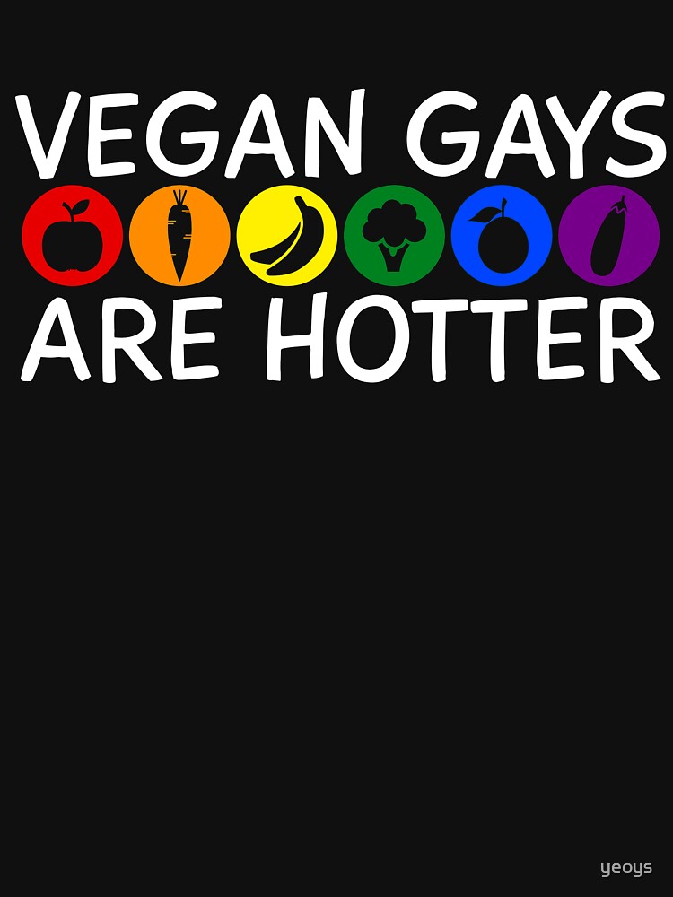 Thumbnail 7 von 7, Essential T-Shirt, Vegan Gays Are Hotter - LGBT Pride Month Gift designt und verkauft von yeoys.