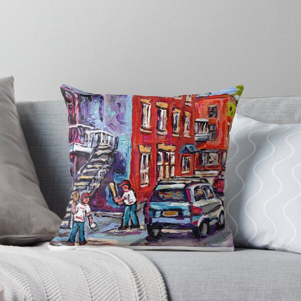 Item preview, BASEBALL PAINTING AT CORNER OF  LOGAN AND PANET STREETS BEST MONTREAL ART SUMMER SCENES designed and sold by Carole  Spandau.