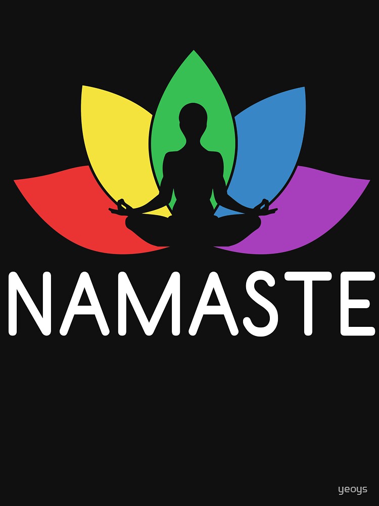 Thumbnail 7 von 7, Essential T-Shirt, Namaste Lotus Plant - LGBT Pride Month Gift designt und verkauft von yeoys.