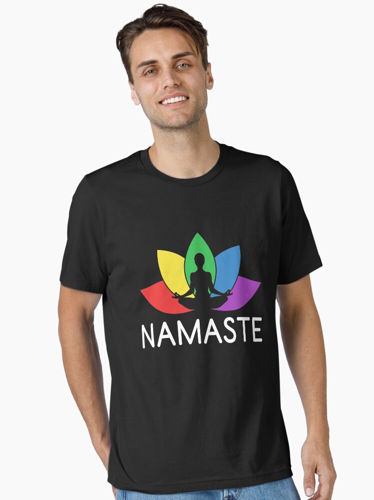 Thumbnail 1 von 7, Essential T-Shirt, Namaste Lotus Plant - LGBT Pride Month Gift designt und verkauft von yeoys.