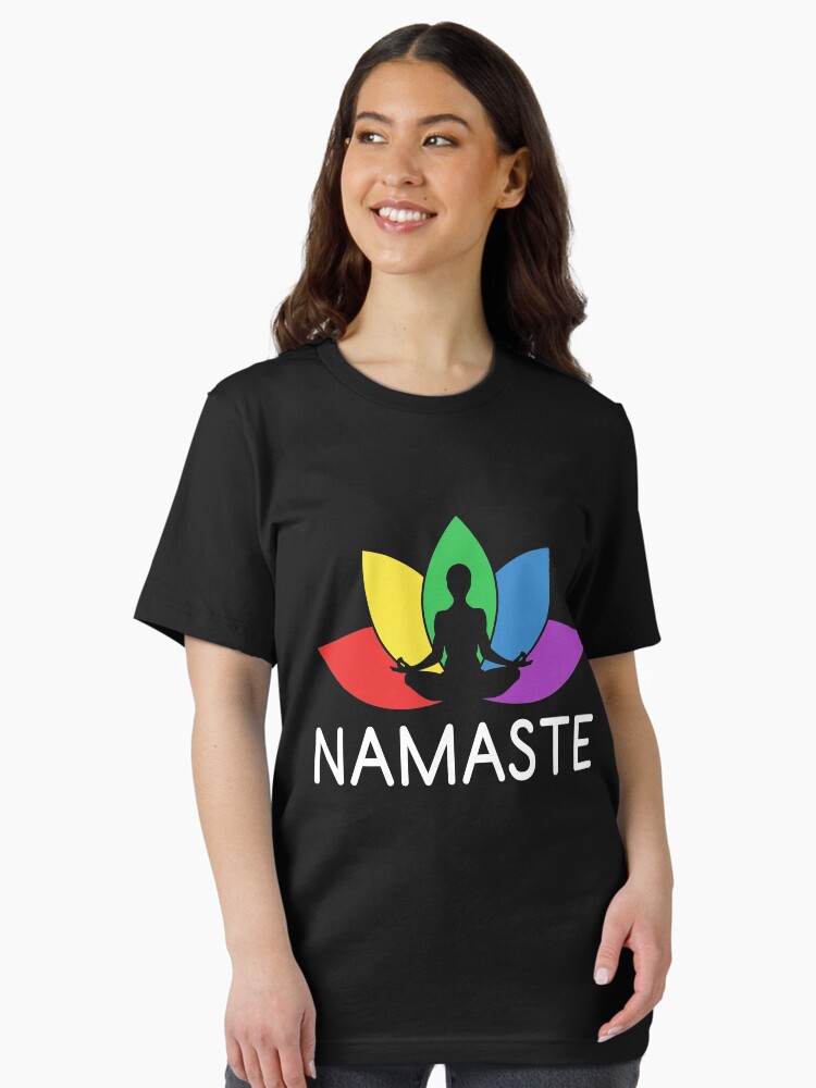 Thumbnail 2 von 7, Essential T-Shirt, Namaste Lotus Plant - LGBT Pride Month Gift designt und verkauft von yeoys.