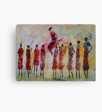 Masai Jumping Canvas Print