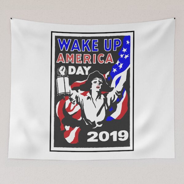 Item preview, Wake Up America Woke Protest Resist Feminist Revolution 2019 Election Democrat Republican Vote designed and sold by Travel Time.