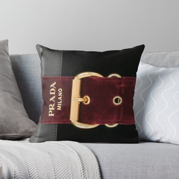 black gold hermes Throw Pillow