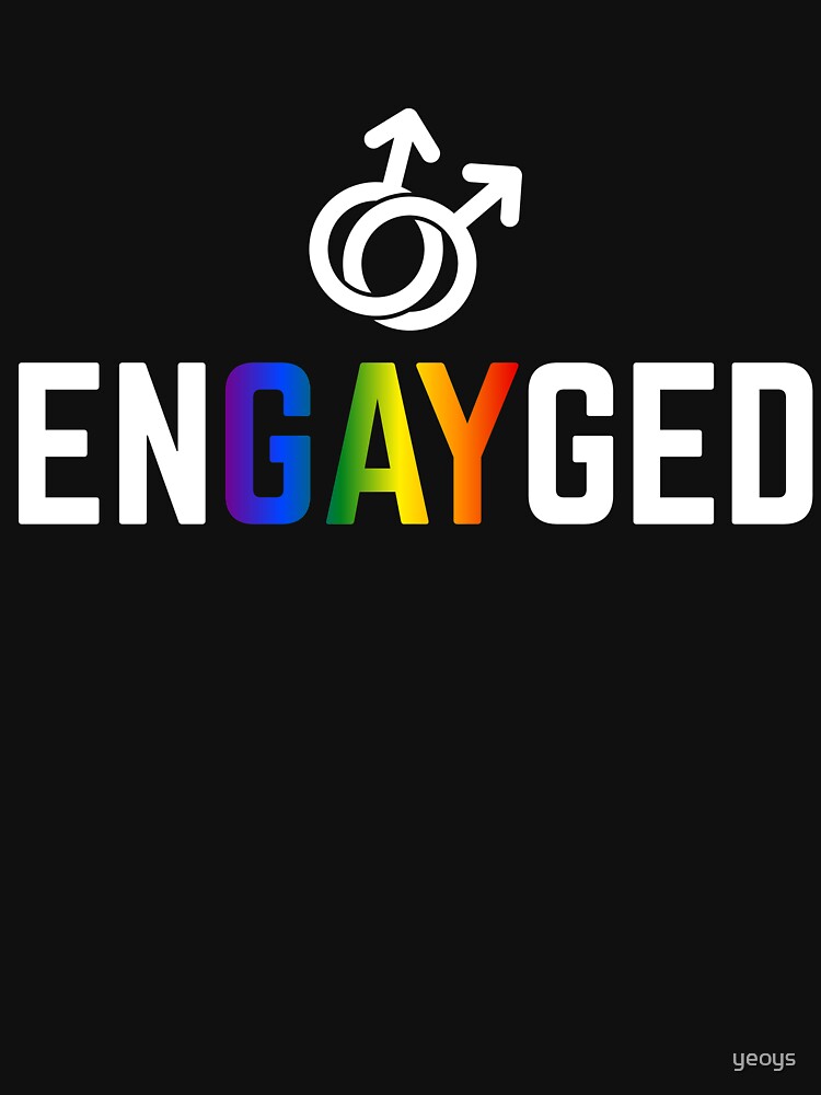 Thumbnail 7 von 7, Essential T-Shirt, Engayged Gay Engagement - LGBT Pride Month Gift designt und verkauft von yeoys.