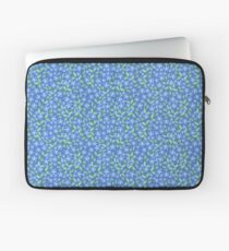 Pretty Ditsy Blue Green Periwinkle Flowers Laptop Sleeve