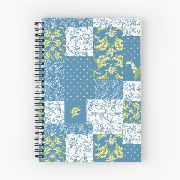 Item preview, Lily-of-the-Valley Faux Patchwork Pattern on Blue designed and sold by Judy Adamson.