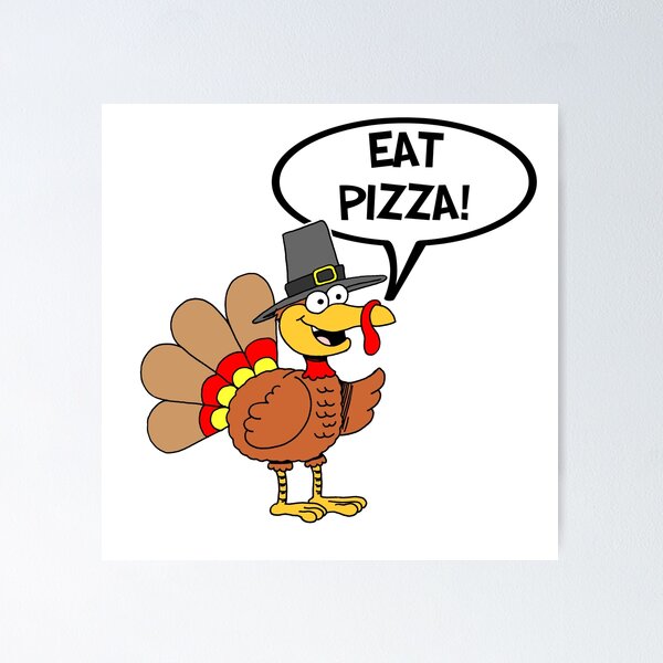 Item preview, Eat Pizza Thanksgiving Turkey Cartoon Pilgrim Hat designed and sold by jaycartoonist.