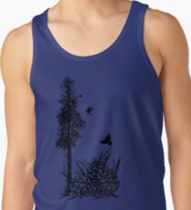 Pacific Northwest tree with crows and pinecones Men's Tank Top