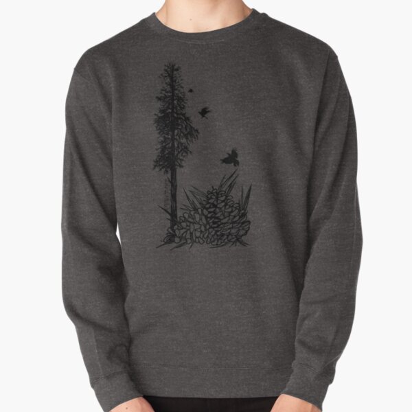 Pacific Northwest tree with crows and pinecones Pullover Sweatshirt