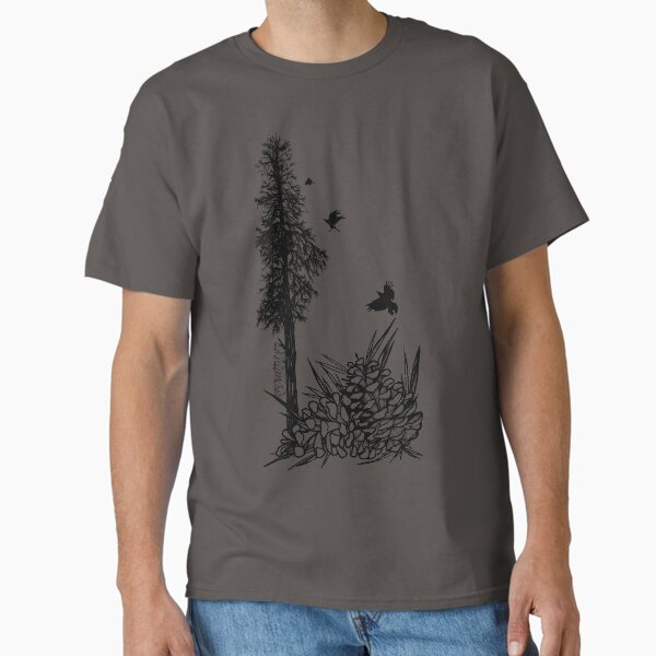 Pacific Northwest tree with crows and pinecones Classic T-Shirt