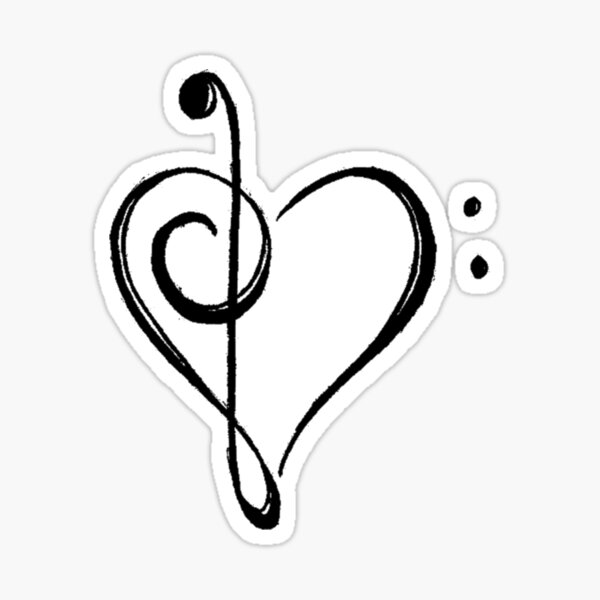 2 x Vinyl Stickers 10cm Musical Heart Music Love Band  #45815 