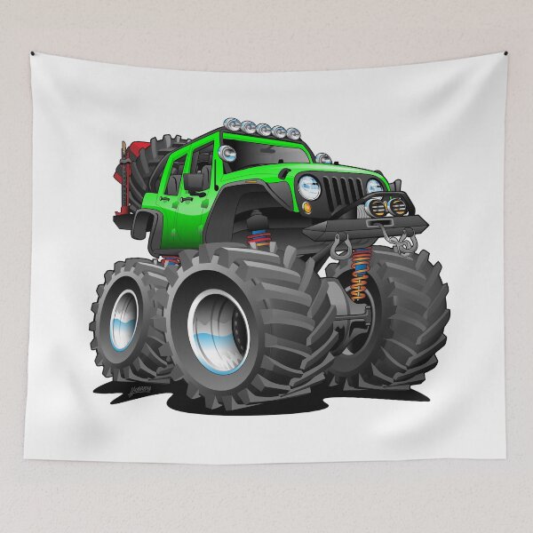 Item preview, Off road 4x4 gecko green jeeper cartoon designed and sold by hobrath.