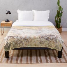 Glitzerndes Gold auf rosa Marmor Fleecedecke
