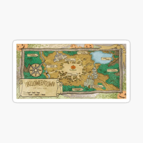 Map of Halloweentown Sticker