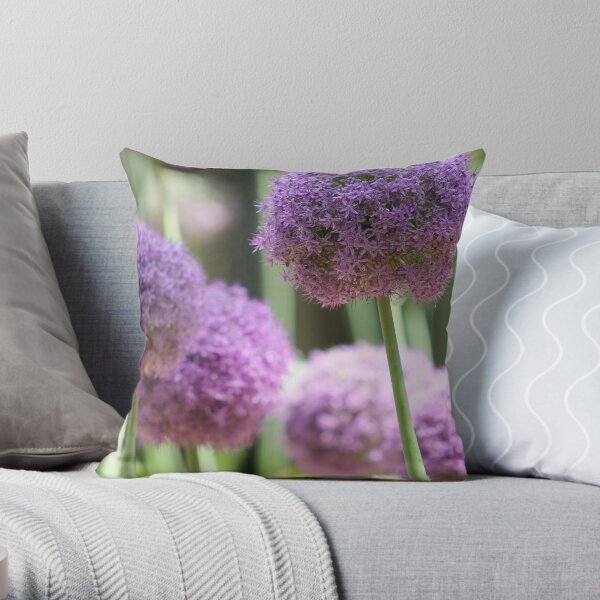 Purple Allium Throw Pillow