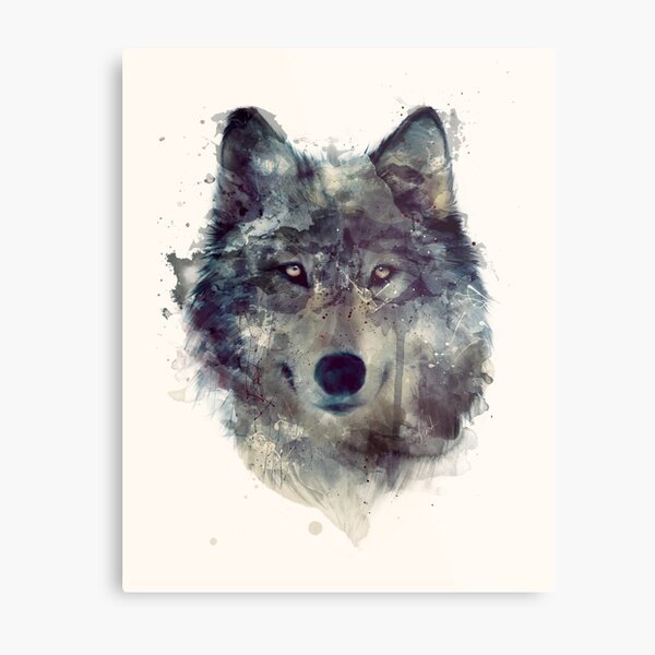 Wolf // Persevere Metal Print