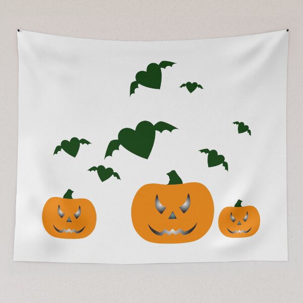 Item preview, Halloween pumpkin hearts bats scary designed and sold by Helen-Storm.