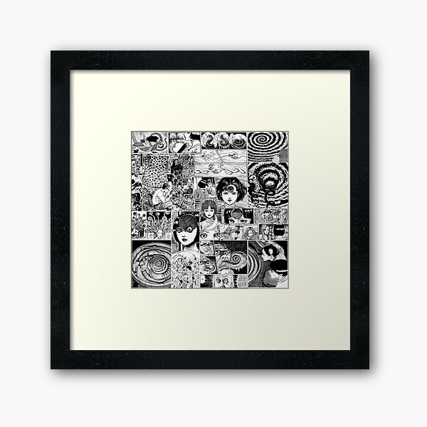 Junji ito Uzumaki collage Framed Art Print