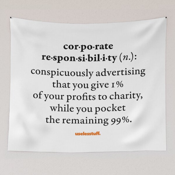 Item preview, 16267-01-BLT – Uselesstuff® Dictionary – Corporate Responsibility – Charitable (Black) designed and sold by Uselesstuff.