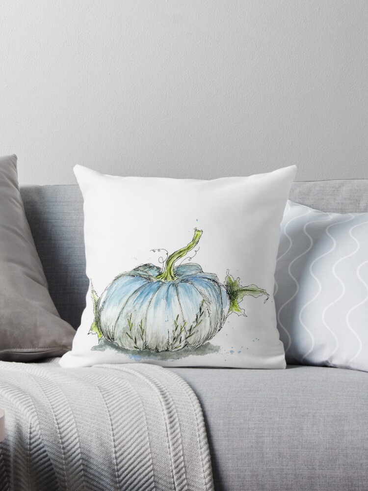 blue pumpkin pillow