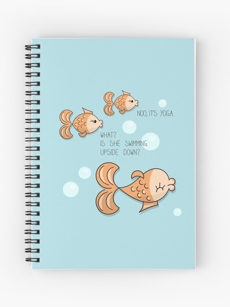 Fish Doing Yoga Comic Draw Spiral Notebook By Sooperyela Redbubble