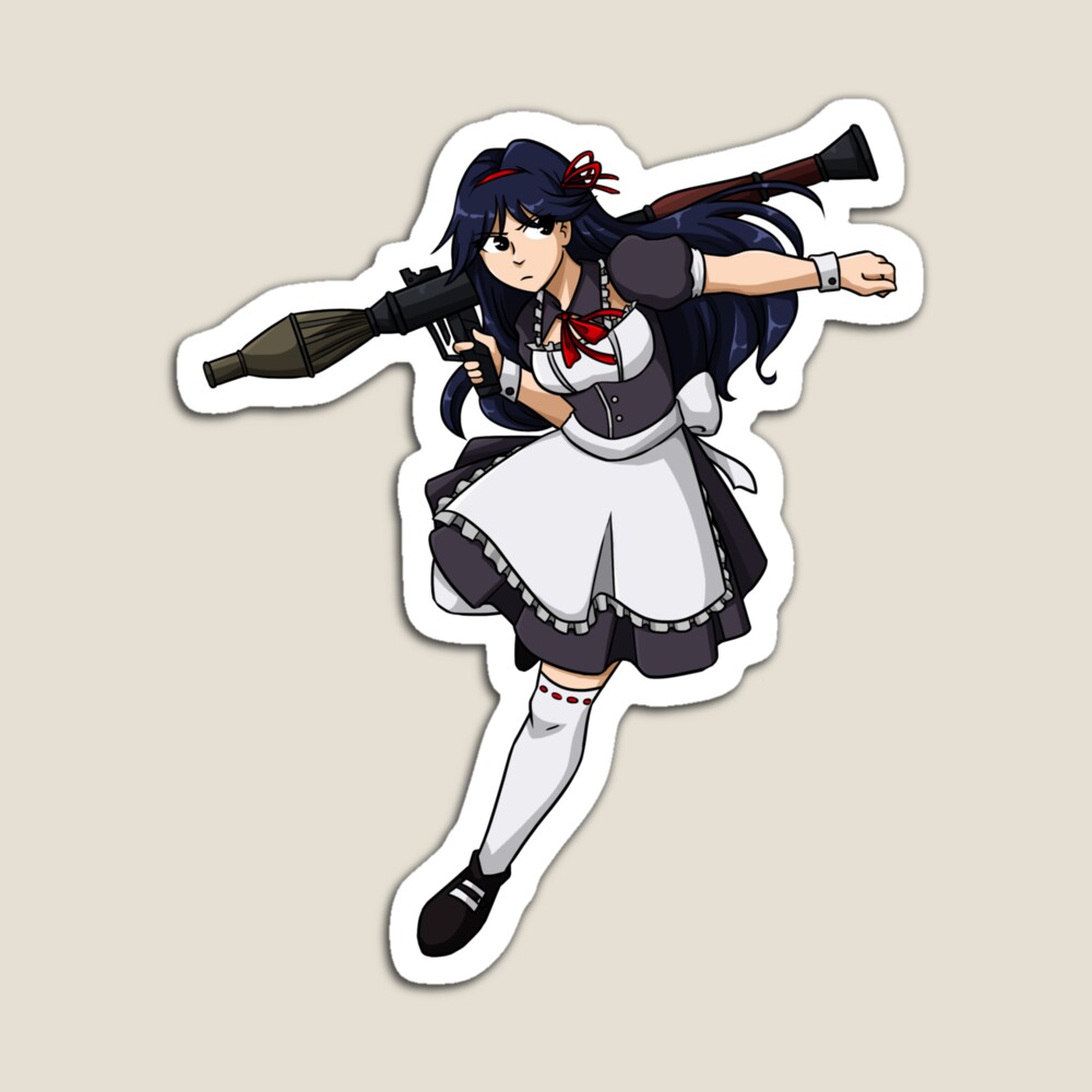 Cute Tsundere Anime Maid with RPG Sticker