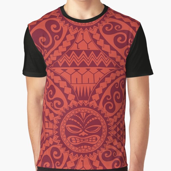 Polynesian Tattoo Other Half Red Design #1 T-Shirt – Anehana