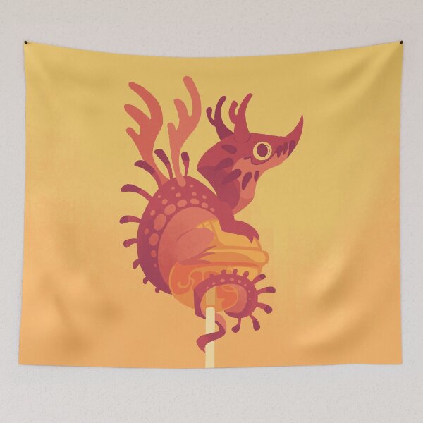 Item preview, Dragonpop alebrije cherry orange designed and sold by Colordrilos.