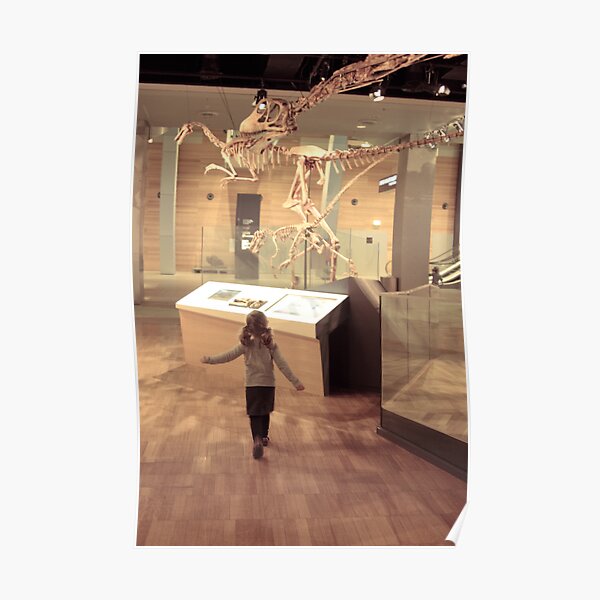 girl in the museum, seeking more dinosaurs Poster