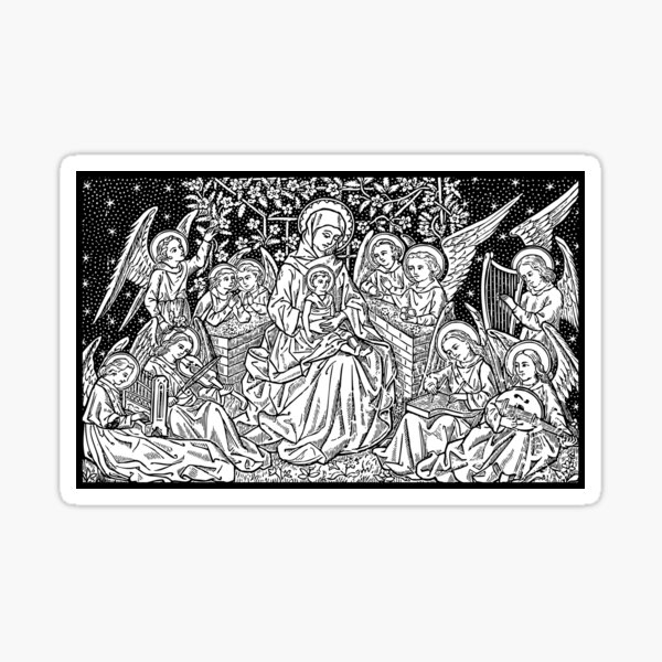 Jesus, Mary, and Angels Sticker