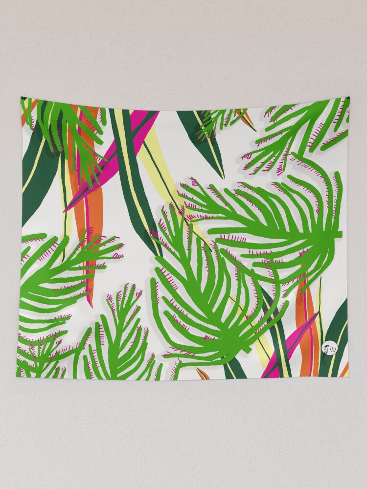 Thumbnail 2 of 3, Tapestry, Montego Bay - White designed and sold by nwIllustration.