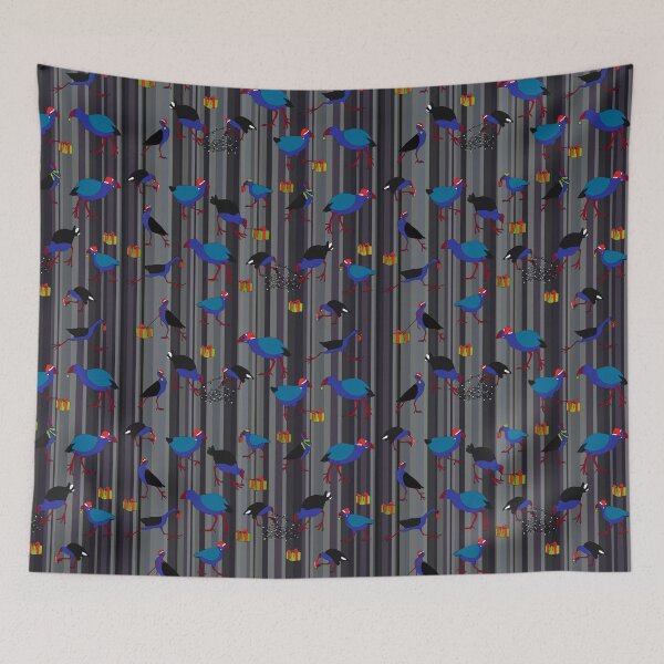 Item preview, Pukeko and Takahe Party - Grey Stripe designed and sold by CopperCatkin.