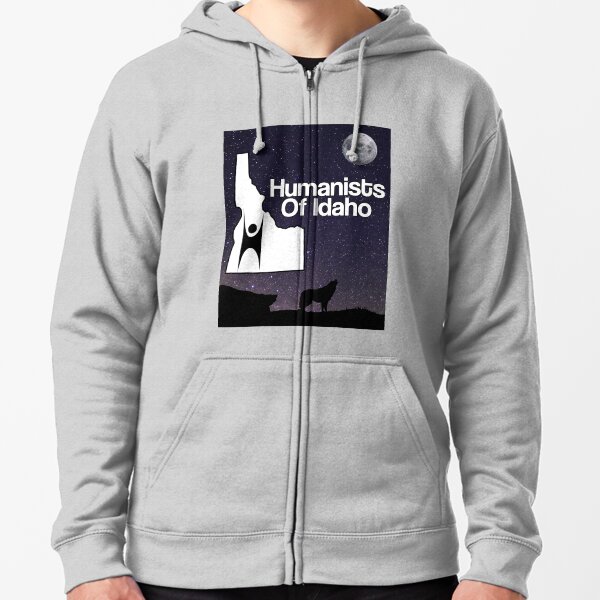 Humanists of Idaho Wolf Moon and Stars Zipped Hoodie