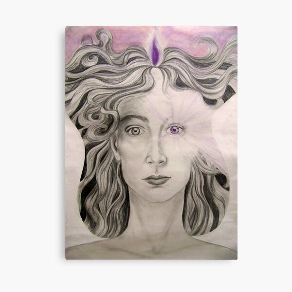 Angel of the Violet Flame pencil and pasel on paper Canvas Print