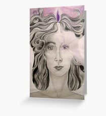 Angel of the Violet Flame pencil and pasel on paper Greeting Card