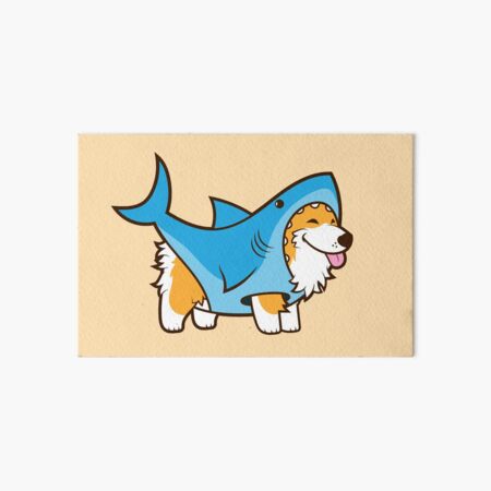 Corgi In a Shark Suit Art Board Print