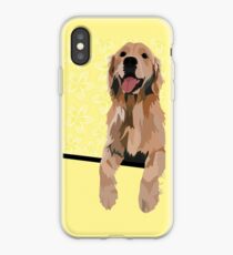 Vinilo o funda para iPhone Etiqueta engomada del golden retriever, etiqueta engomada de oro, caja del teléfono del golden retriever, golden retriever amarillo, cuaderno del golden retriever, cuaderno lindo, amante del perro