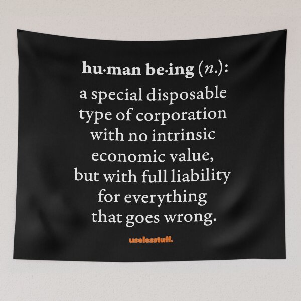 Item preview, 16269-01-BDK – Uselesstuff® Dictionary – Human Being – Corporation (White) designed and sold by Uselesstuff.