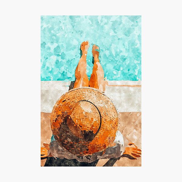 Item preview, By The Pool All Day, Summer Travel Woman Swimming, Tropical Fashion Bohemian Painting designed and sold by 83oranges.