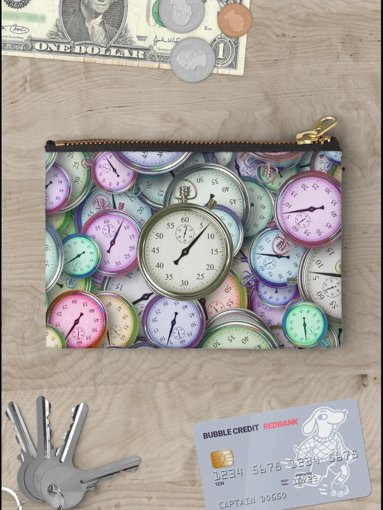 Thumbnail 3 of 4, Zipper Pouch, Time - Stopwatches designed and sold by LemonTreeDesign.
