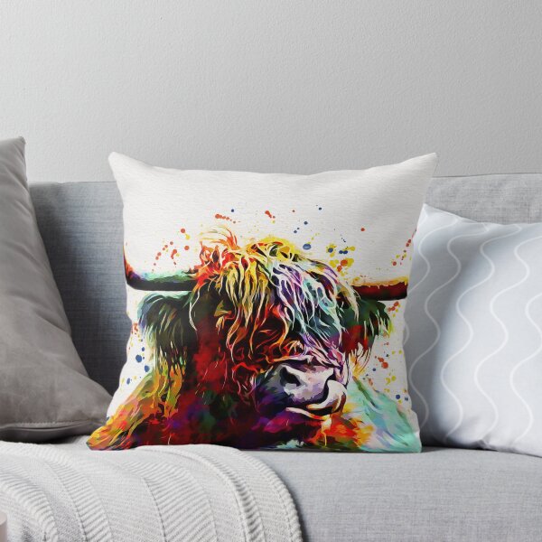 Item preview, Highland Cow Watercolor Art Work  designed and sold by mugdesignstudio.