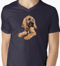 Bloodhound Watercolor Illustration Men's V-Neck T-Shirt