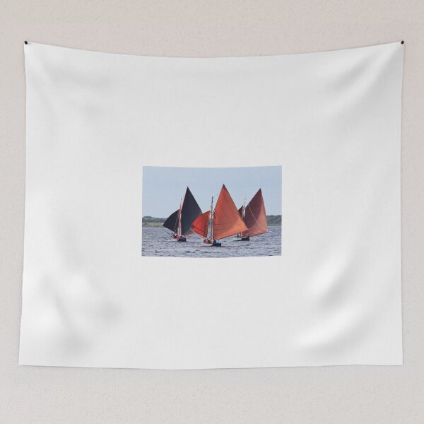 Item preview, Three Irish boats (Galway Hookers) with red sails designed and sold by Hauke Steinberg.