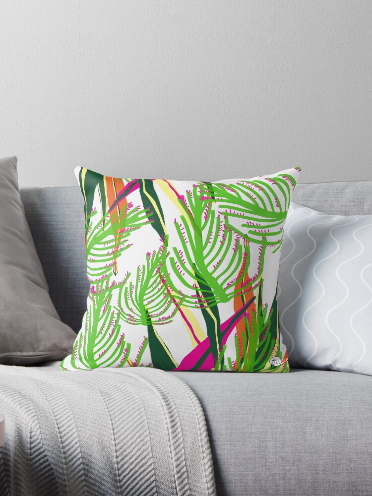 Thumbnail 1 of 3, Throw Pillow, Montego Bay - White designed and sold by nwIllustration.
