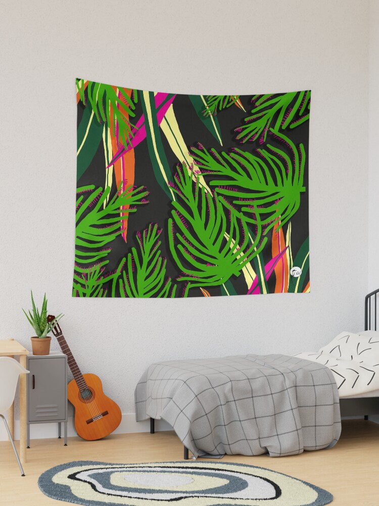 Thumbnail 1 of 3, Tapestry, Montego Bay - Black designed and sold by nwIllustration.