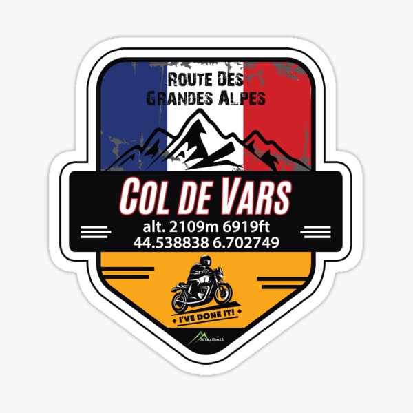 Col de Vars Motorcycle T-Shirt & Sticker - Route des Grandes Alpes - Ive Done It! Sticker