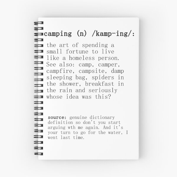 Item preview, Camping - dictionary definition designed and sold by Wendy Massey.