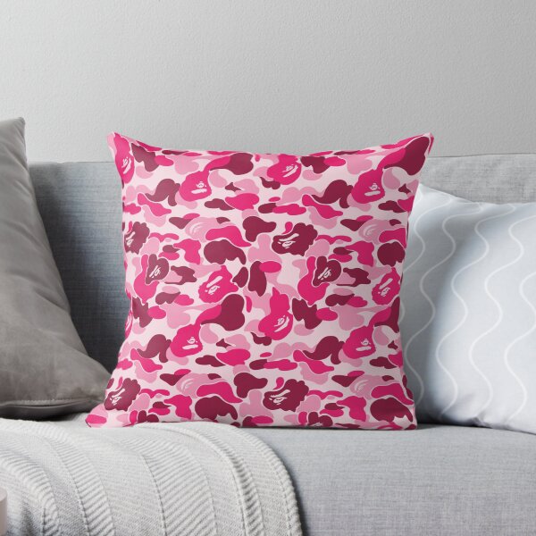 Pink Bape Camo Throw Pillow